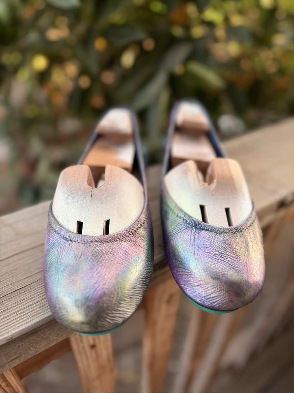 Tieks Iridescent ballet flats in Purple, Green & Gold